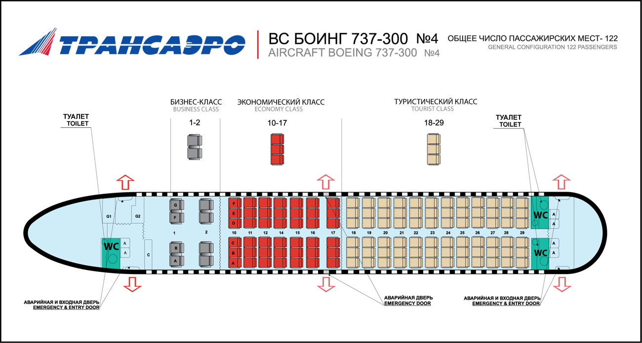 Боинг 737 300: схема салона и лучшие места